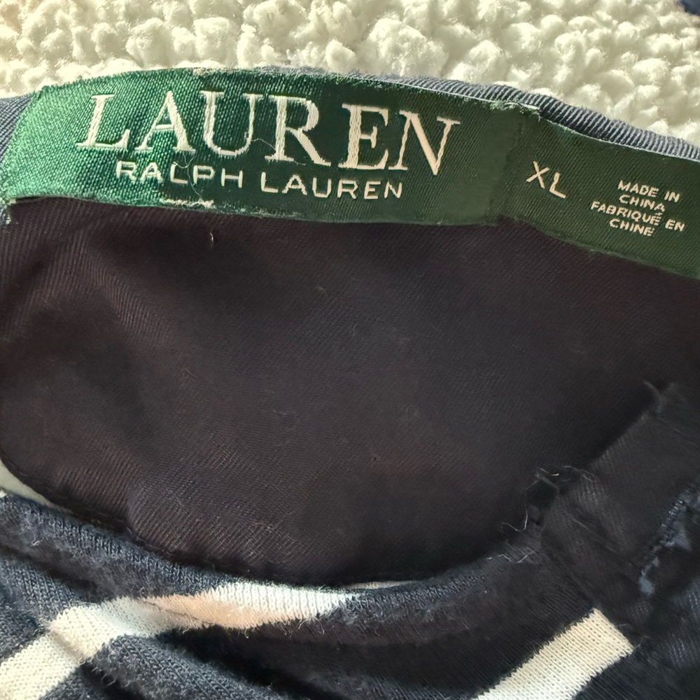 Lauren Ralph Lauren Navy and White Striped Top - Picture 4 of 10